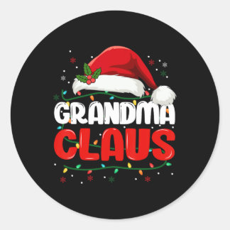 Pegatina Redonda Abuela Claus Navidades Navidad Mamáes familiares d