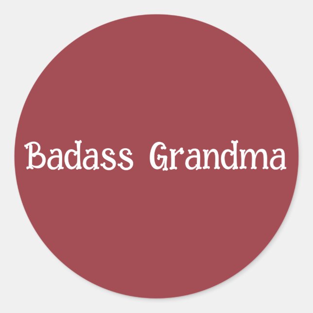 Pegatina Redonda Abuela de Badass (Anverso)