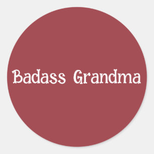 Pegatina Redonda Abuela de Badass