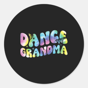 Pegatina Redonda Abuela De Baile Bailando Abuela De Bailarina