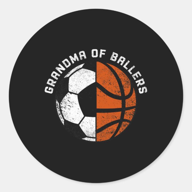 Pegatina Redonda Abuela De Ballers Fun Soccer Abuela (Anverso)