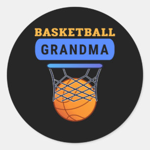 Pegatina Redonda Abuela de baloncesto