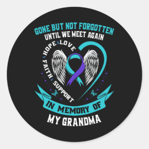 Pegatina Redonda Abuela de Camisa de Conciencia sobre el Suicidio s