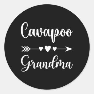 Pegatina Redonda Abuela de Cavapoo Divertido Regalo para Amantes de