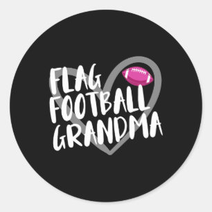 Pegatina Redonda Abuela de fútbol de bandera