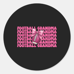 Pegatina Redonda Abuela de fútbol Fútbol americano Nana Coquette B