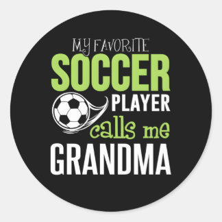 Pegatina Redonda Abuela de fútbol me llama mi jugador favorito