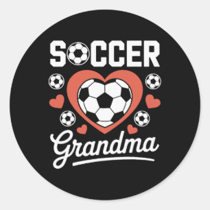 Pegatina Redonda Abuela de fútbol ruidosa orgullosa futbolistas ded