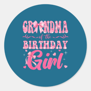 Pegatina Redonda Abuela de la cumpleañera familia Nk Coquette Bo
