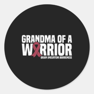 Pegatina Redonda Abuela de un guerrero conciencia de neuralismo cer