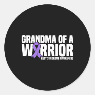 Pegatina Redonda Abuela De Un Guerrero Retirando Conciencia Sobre E