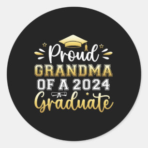 Pegatina Redonda Abuela De Una Graduada Superior De 2024