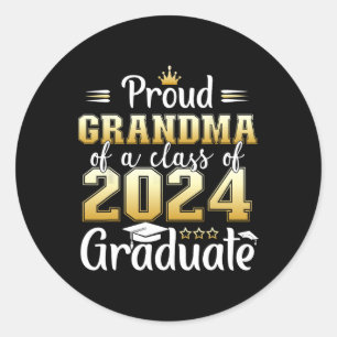 Pegatina Redonda Abuela De Una Licenciatura Superior De 2024