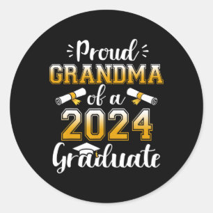 Pegatina Redonda Abuela De Una Licenciatura Superior De 2024