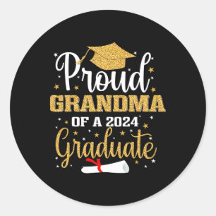Pegatina Redonda Abuela De Una Licenciatura Superior De 2024