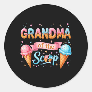 Pegatina Redonda Abuela del bebé de revelación de género de helado