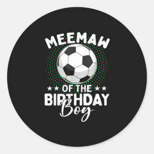 Pegatina Redonda Abuela Del Cumpleañero Futbolista Cumpleaños 
