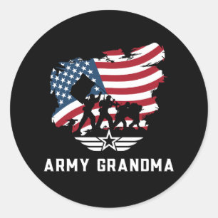 Pegatina Redonda Abuela del ejército