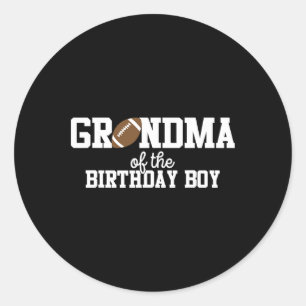 Pegatina Redonda Abuela Del Niño Del Cumpleaños Amante Del Fútbol P