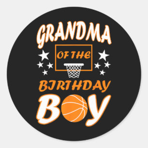 Pegatina Redonda Abuela del partido de amante del básquetbol