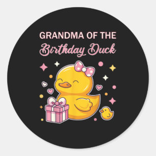 Pegatina Redonda Abuela del pato de cumpleaños de Navidad fiesta de