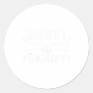 Pegatina Redonda Abuela Gammy del jugador de hockey sobre hielo