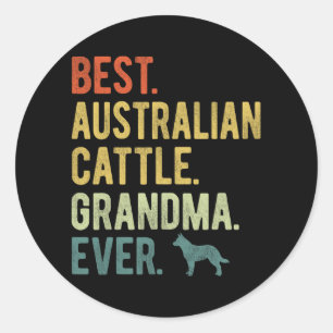 Pegatina Redonda Abuela ganadera australiana ama a madre de madre