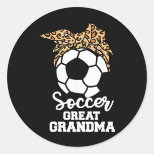 Pegatina Redonda Abuela genial fútbol jugador de fútbol divertido l
