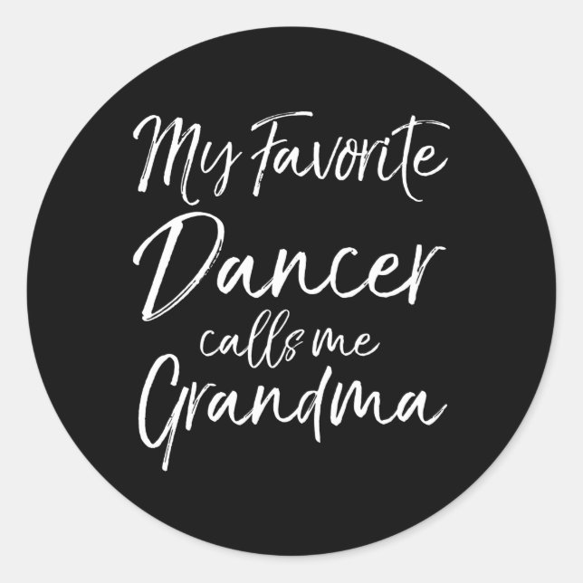 Pegatina Redonda Abuela Mi bailarina favorita me llama abuela (Anverso)