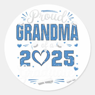 Pegatina Redonda Abuela Orgullosa De Un Graduado De La Cl De 2025 2