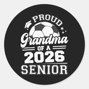 Pegatina Redonda Abuela Orgullosa De Un Ll Graduación De Fútbol Sen