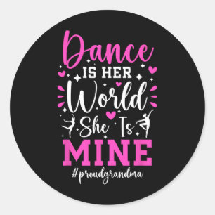 Pegatina Redonda Abuela Orgullosa De Una Abuela Bailarina Bailando