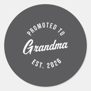 Pegatina Redonda Abuela por primera vez Est 2026 Abuela Nueva Prime