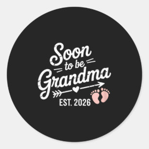 Pegatina Redonda Abuela Pronto Anuncio de Embarazo Est 2026