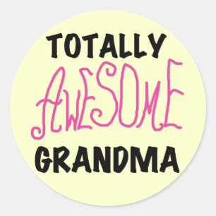 Pegatina Redonda Abuela totalmente asombrosa - camisetas y regalos 
