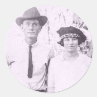 Pegatina Redonda Abuela y abuelo Brandon