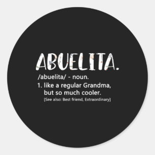 Pegatina Redonda Abuelita Camisetas Para Mujeres Idea De Día de la