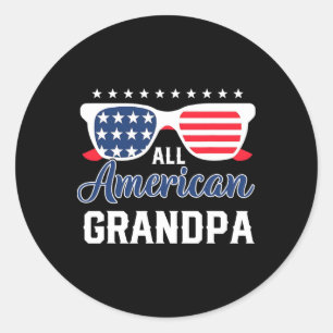 Pegatina Redonda Abuelo All American 4 De Julio Sungles Hombres 