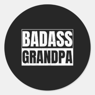 Pegatina Redonda Abuelo Badass Para Un Abuelo
