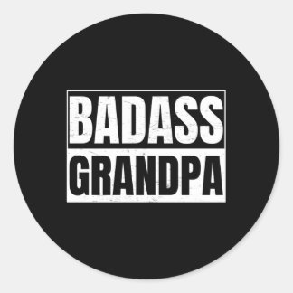 Pegatina Redonda Abuelo Badass Para Un Abuelo