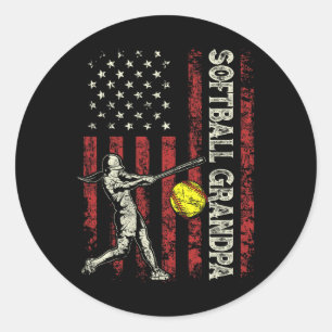 Pegatina Redonda Abuelo Bandera Estadounidense Regalos A Papá Hombr