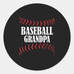 Pegatina Redonda Abuelo de béisbol T Abuelo de béisbol