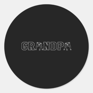 Pegatina Redonda Abuelo de fútbol agarra a abuelos Día de la Caball
