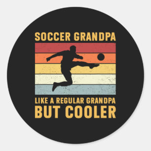 Pegatina Redonda Abuelo de fútbol normal pero frío gracioso