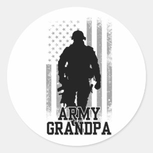 Pegatina Redonda Abuelo del ejército