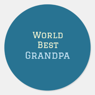 Pegatina Redonda Abuelo del mundo mejor añadir texto de nombre depo