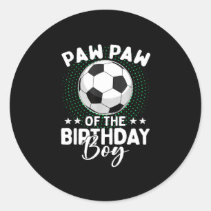 Pegatina Redonda Abuelo Del Niño Cumpleañero Futbolista Cumpleaños