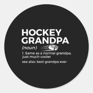 Pegatina Redonda Abuelo divertido de hockey definición mejor abuelo