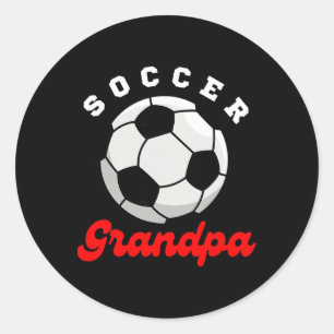 Pegatina Redonda Abuelo Divertido Orgulloso Amante del Fútbol Papá