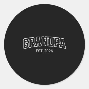 Pegatina Redonda Abuelo Est. 2026 1ra Vez Abuelo Para Anuncio de Be